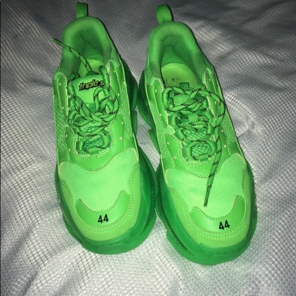 Balenciaga triple s neon green clear sole -size 10